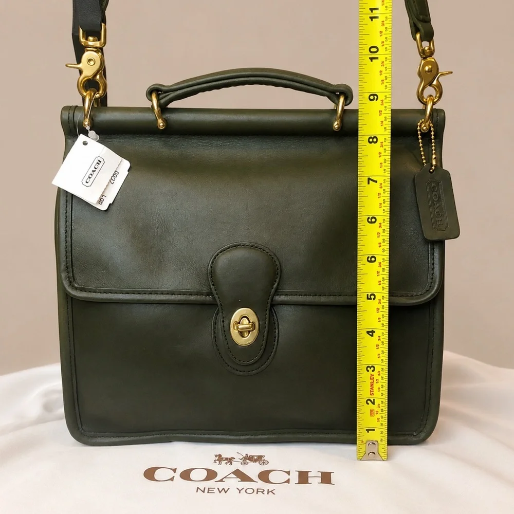 Vintage COACH WILLIS Loden Green Top Handle Turn Lock Bag 9927 COA NWT